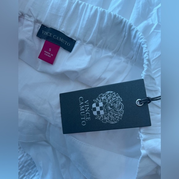 Vince Camuto Ruffle Detail Cotton Wrap Midi Skirt in Ultra White NWT - Picture 12 of 14